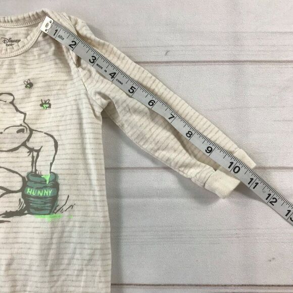 Baby Gap Disney Baby 6-9 months Winnie the Pooh Organic Stripe Footed One-piece - Picture 5 of 11